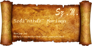 Szánthó Mariann névjegykártya