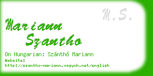 mariann szantho business card